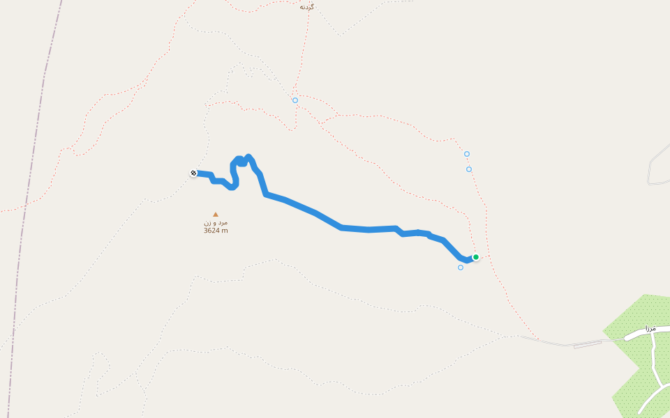 دیواره جنوبی walking route map in Deh Bala