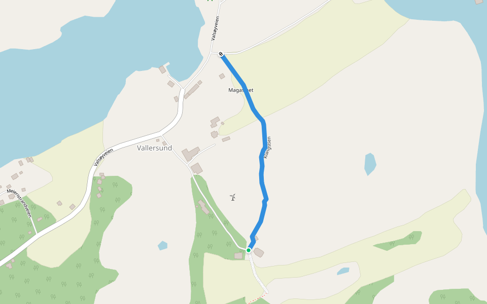 Klangstien walking route map in Vallersund
