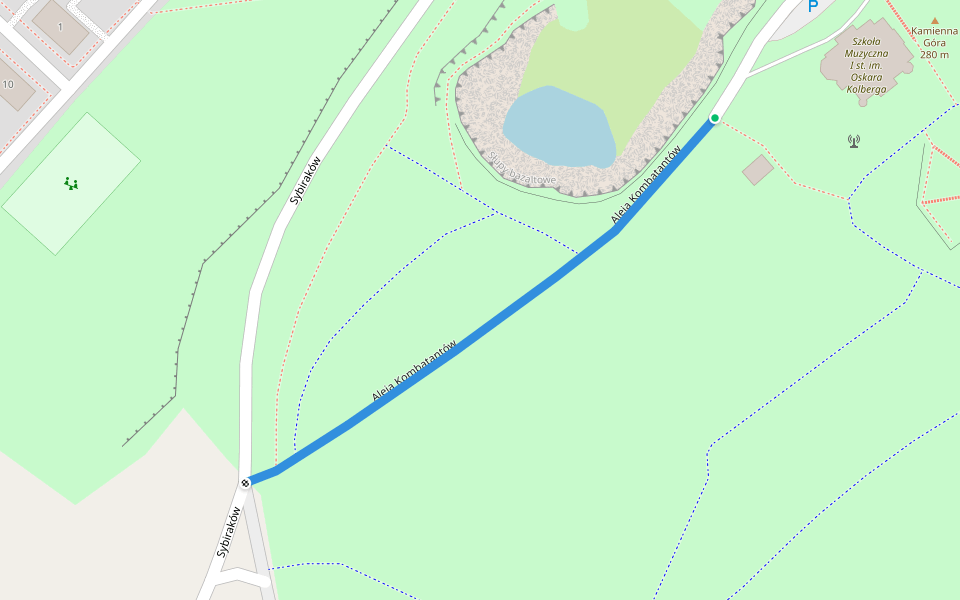 Aleja Kombatantów walking route map in Lubań