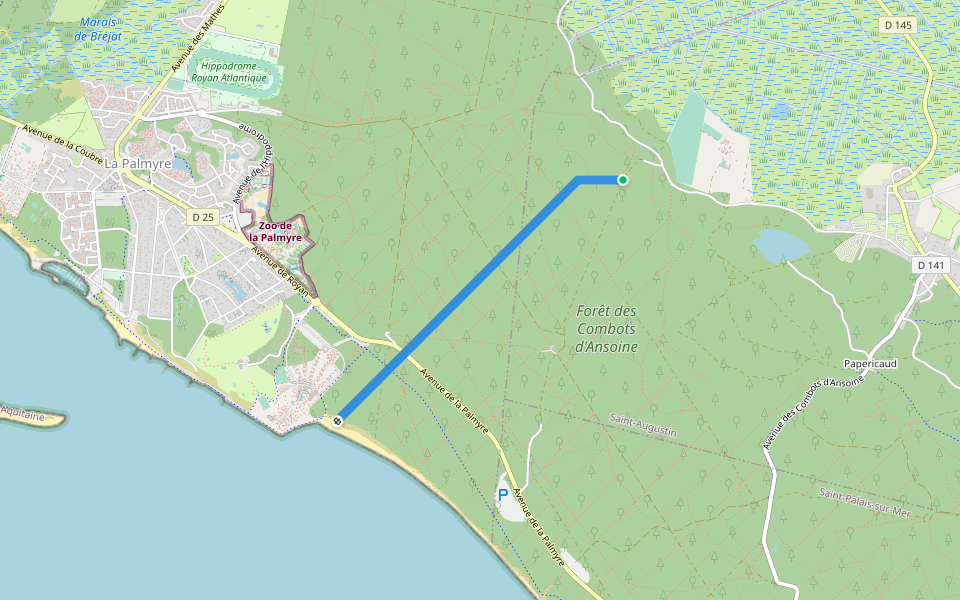 Ligne 6 walking route map in Saint-Augustin