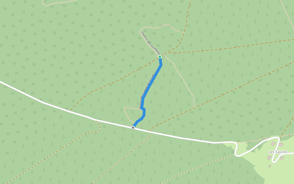 Sentier découverte de la forêt walking route map in Le Russey