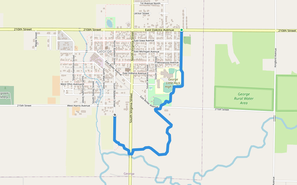 George Recreational Trail walking route map in George