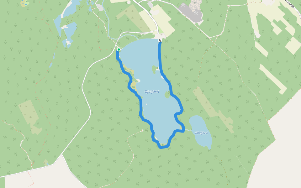 Luontopolku Ojutjärven ympäri walking route map in Kauhava