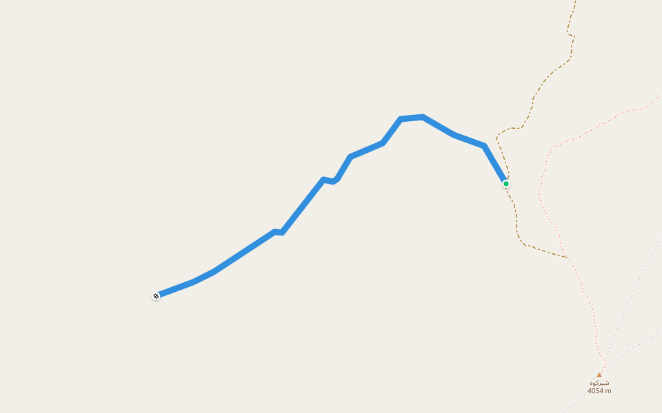 دره خرسان walking route map in Deh Bala