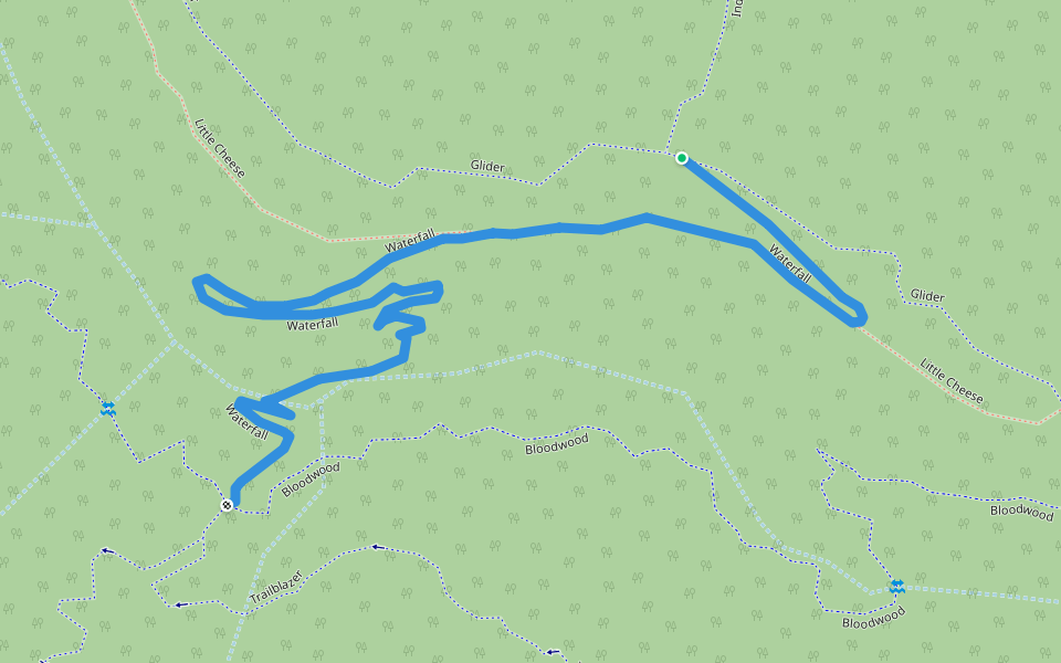 Waterfall walking route map in Tewantin
