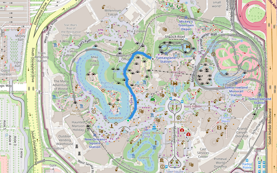 Big Thunder Trail walking route map in Anaheim