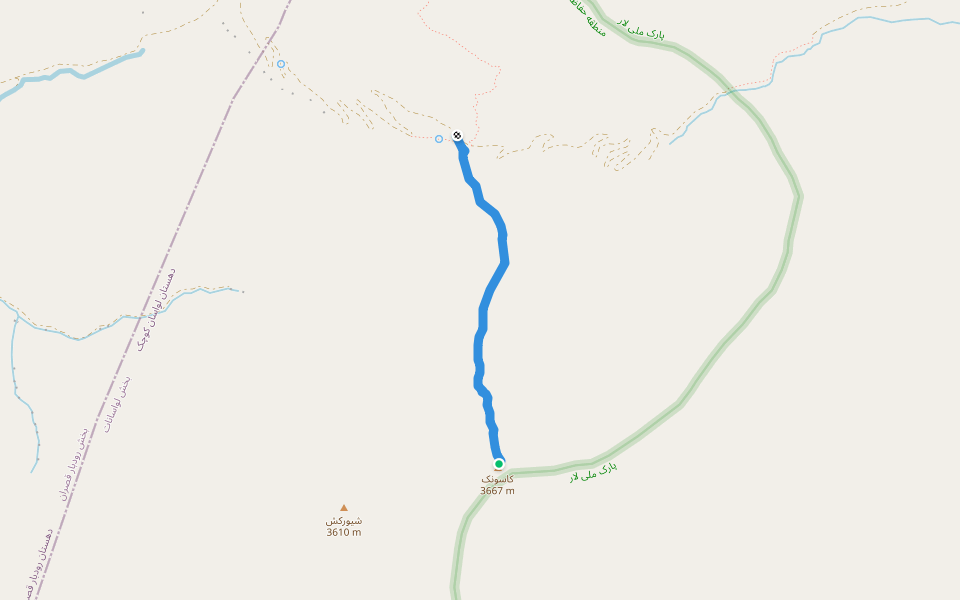 قله کاسونک walking route map in Garmābdar