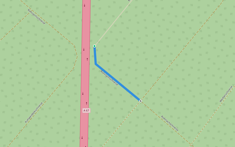 Rohrlachschneise walking route map in Gernsheim