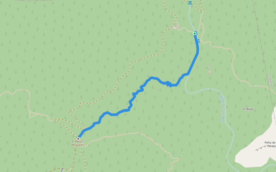 camino de Ludiente a Cirat walking route map in Lludient