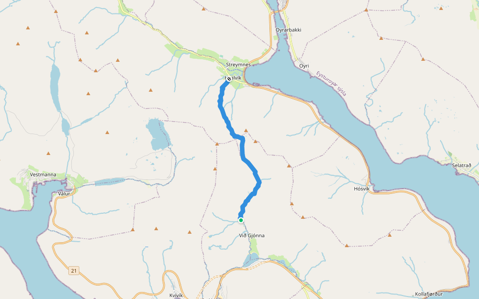 Leynavegurin walking route map in Haldarsvík