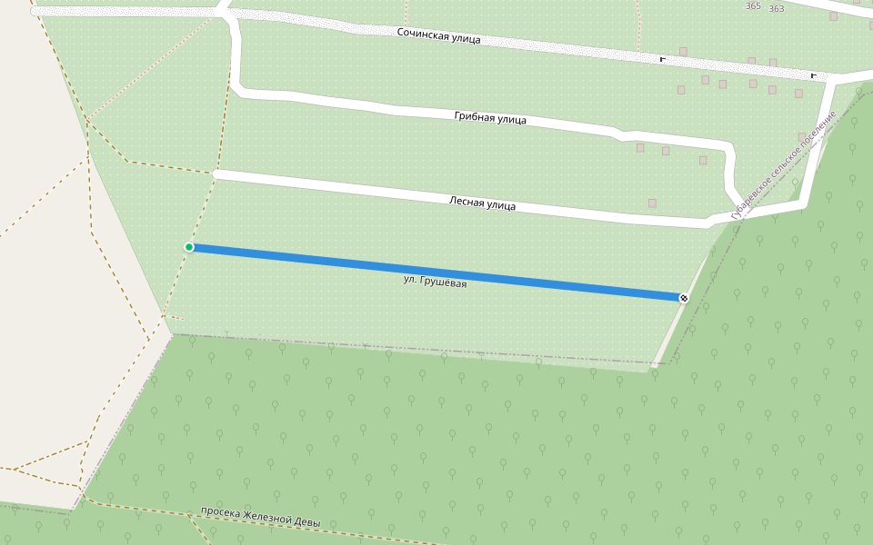 ул. Грушёвая walking route map in Gubarevo