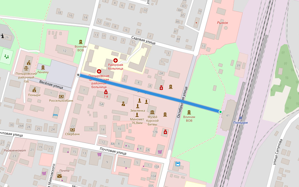 улица Ленина walking route map in Ponyri