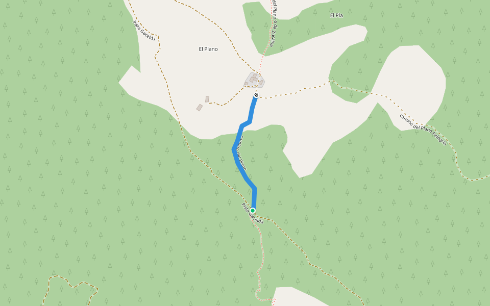 camino del Plano walking route map in Arañuel