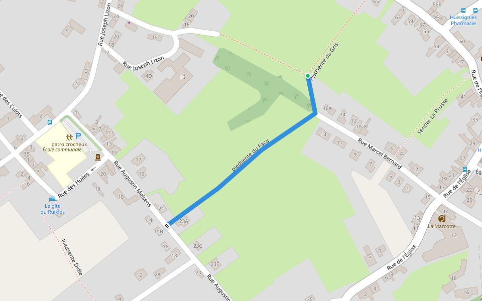 piedsente du Facq walking route map in Chièvres