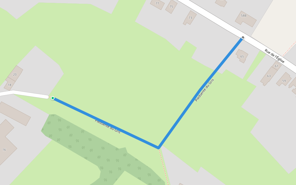 Piedsente du Gris walking route map in Chièvres