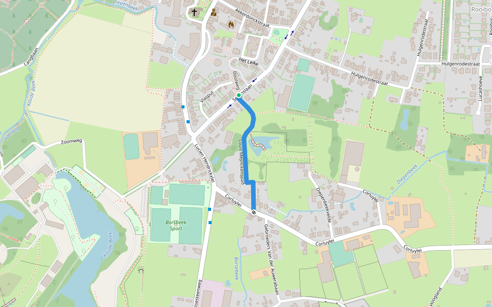 Louis Meynckenspad walking route map in Borsbeek