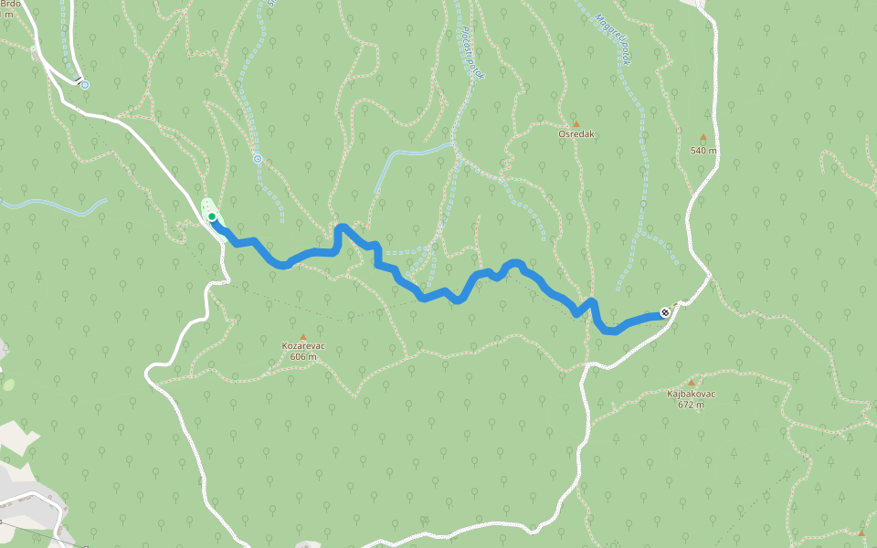 Zmajeva staza walking route map in Banja Luka