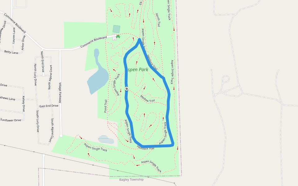 Hemlock Trail walking route map in Gaylord