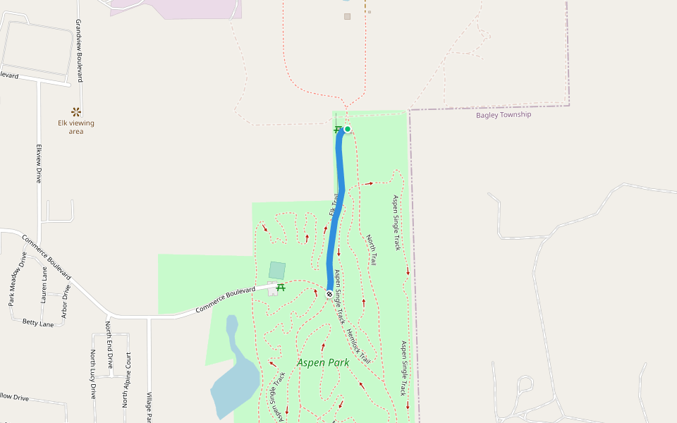 Elk Trail walking route map in Gaylord