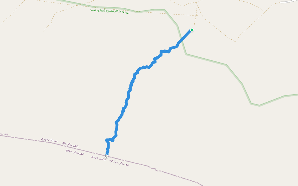 کوه بوروک walking route map in Yazd
