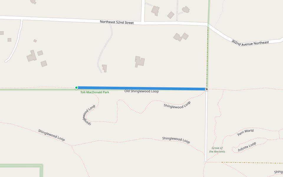 Old Shinglewood Loop walking route map in Carnation