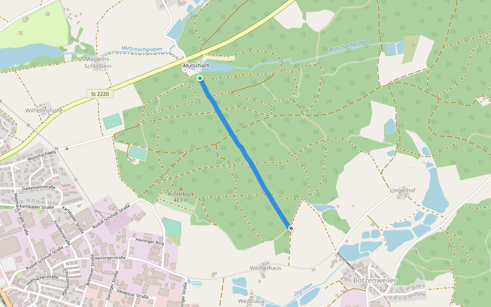 Alter Kirchweg Mutschach walking route map in Dinkelsbühl