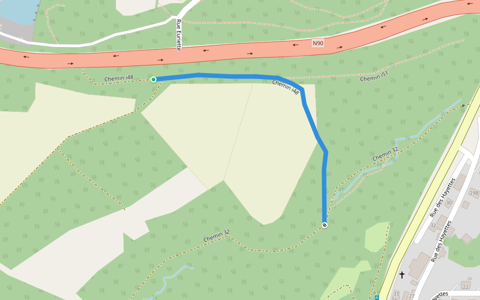 Chemin i48 walking route map in Floreffe