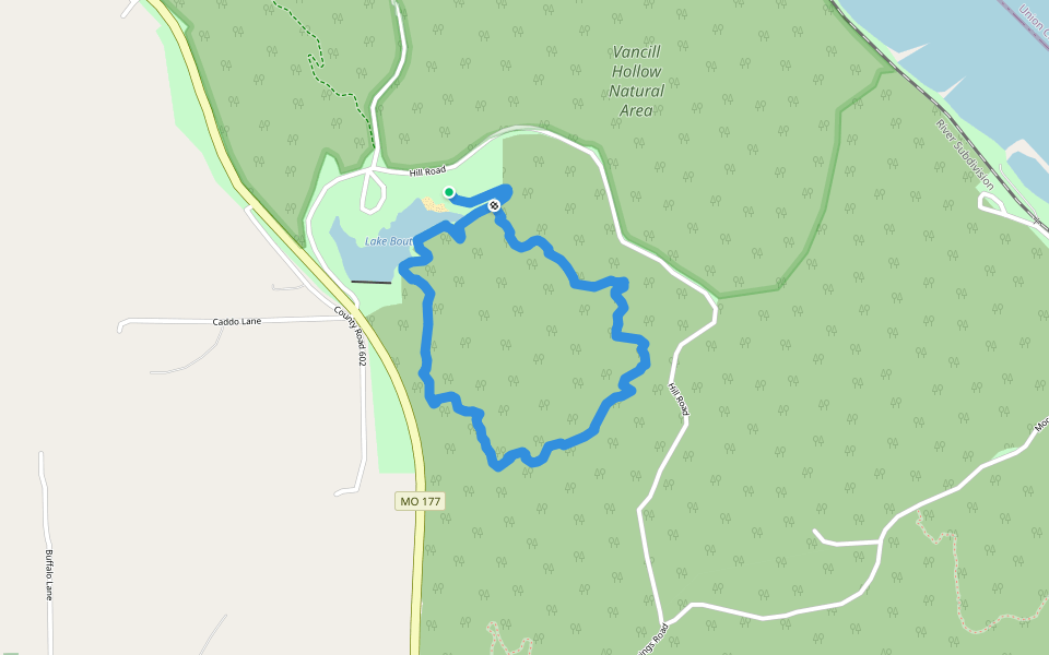 Lake Trail walking route map in Jackson
