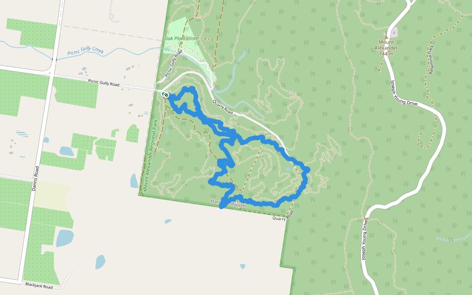 Gart Gart Track walking route map in Harcourt North