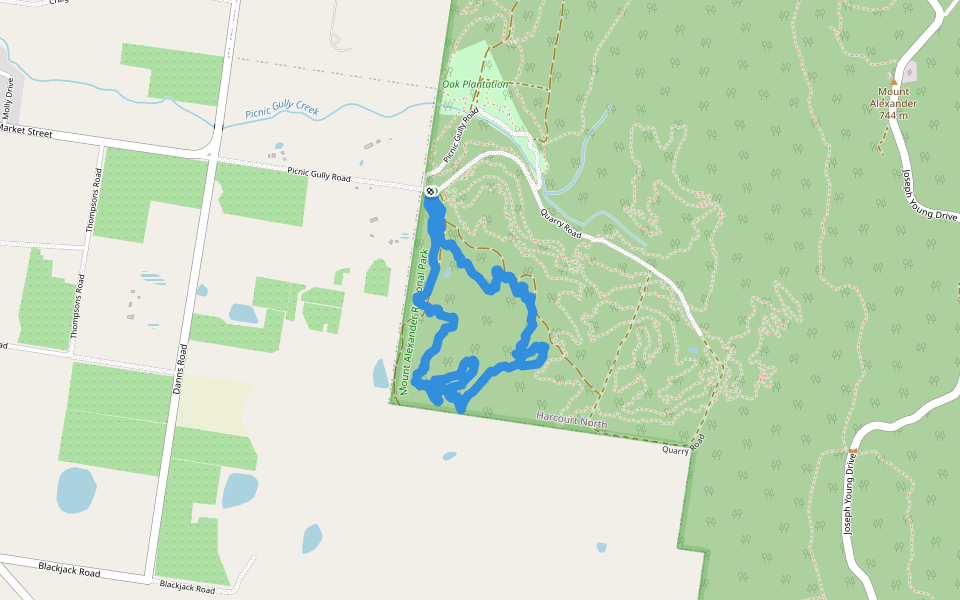 Mer Track walking route map in Harcourt North