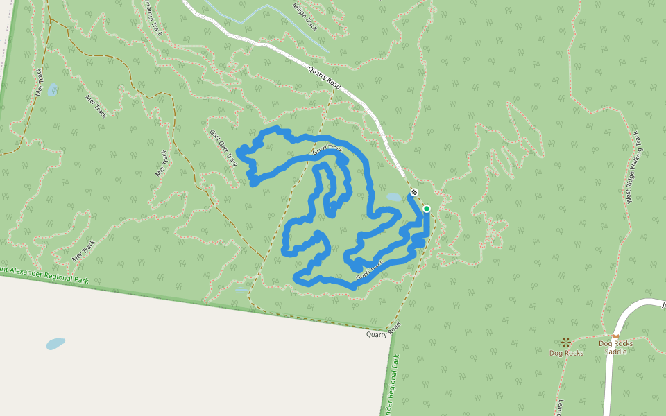 Gurri Track walking route map in Harcourt North