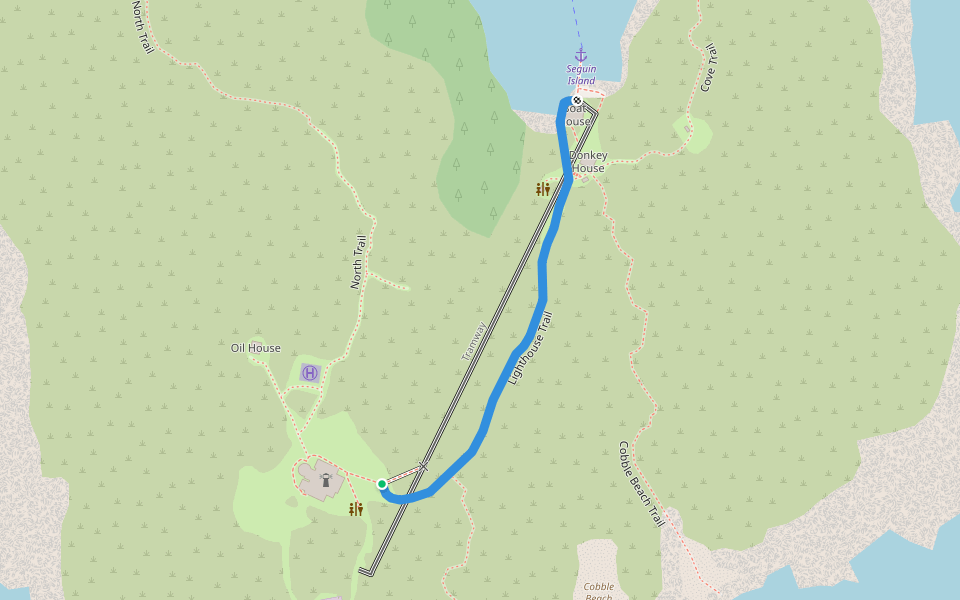 Lighthouse Trail walking route map in Phippsburg