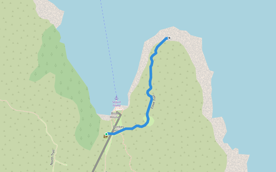 Cove Trail walking route map in Phippsburg