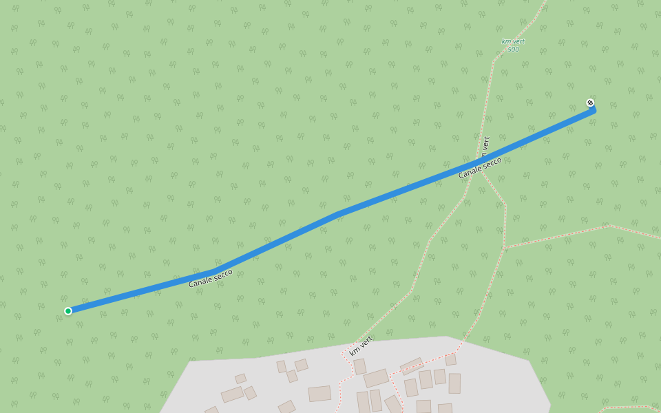 Canale secco walking route map in Runchio
