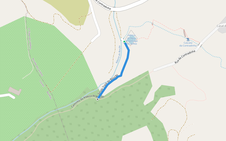 Single Track do Boução walking route map in Santiago dos Velhos