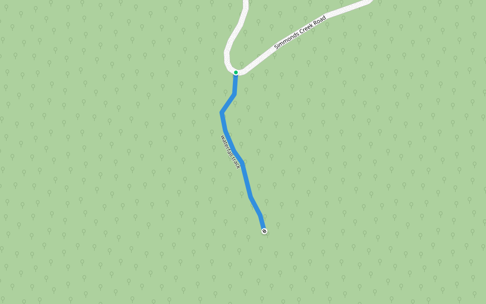 waterfall track walking route map in Tawonga South