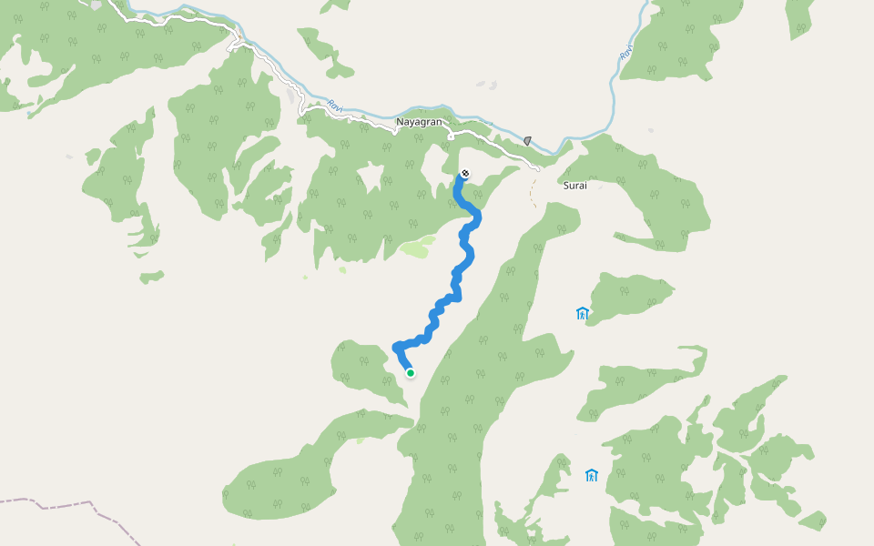 Thanethar Chuned Trail walking route map in Thanetar