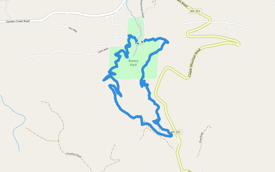 Split Rock Trail walking route map in Casper
