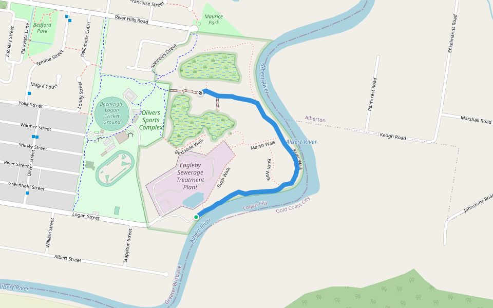River Walk walking route map in Eagleby
