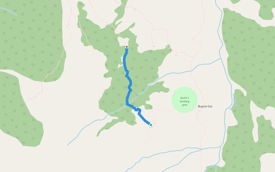 Jalsu - Thanethar Trail walking route map in Dhar Jalsu