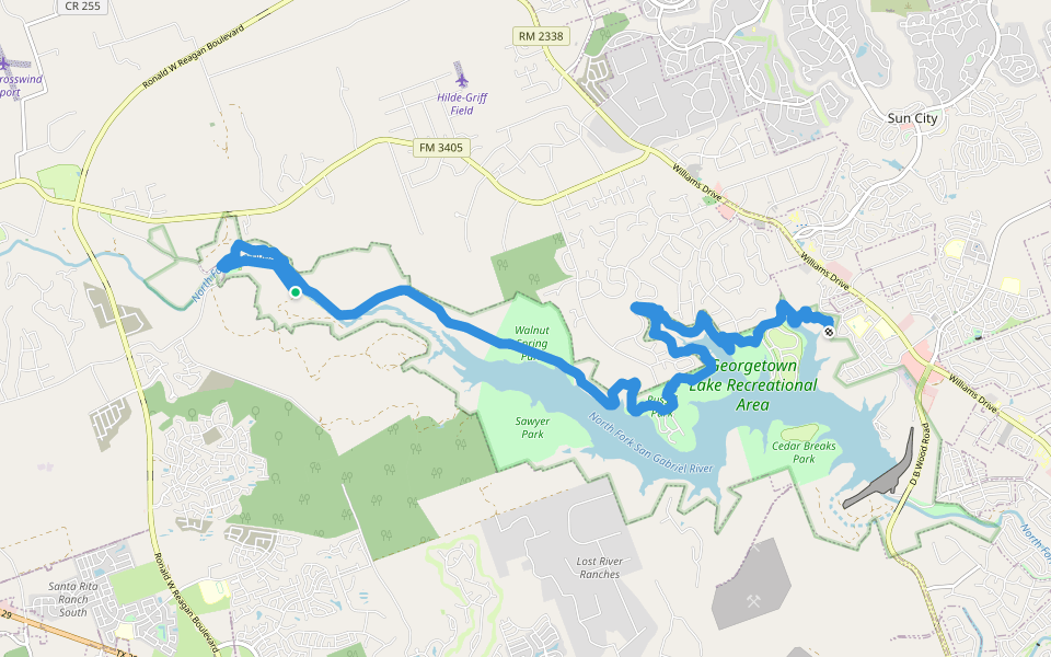 Good Water Trail Loop walking route map in Liberty Hill