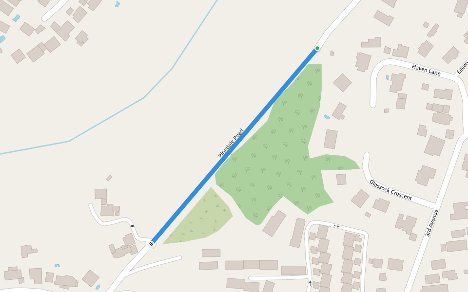 Pinedale Road walking route map in Queensburgh