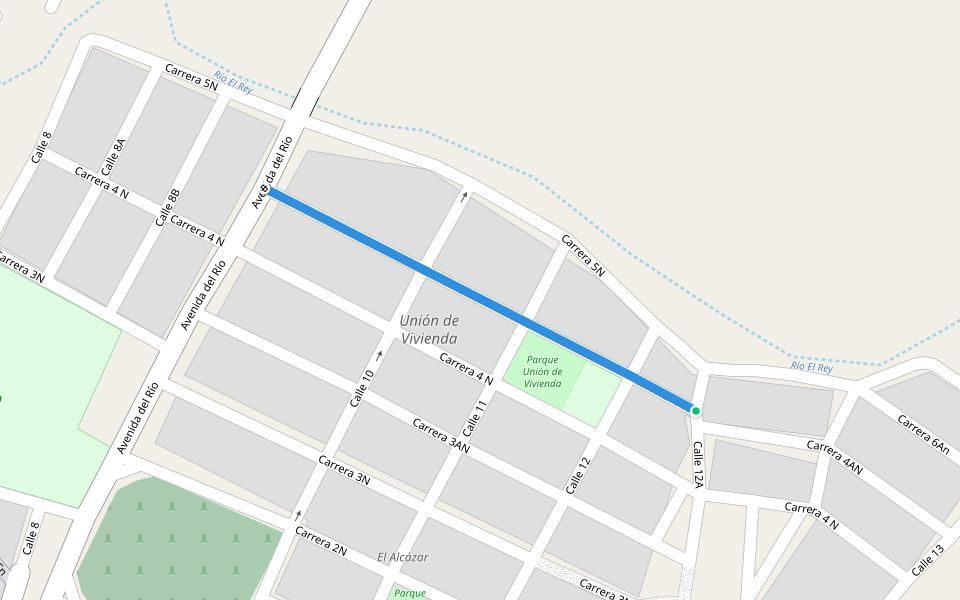 Carrera 4AN walking route map in Roldanillo