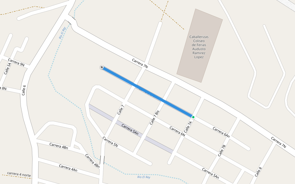 Carrera 6An walking route map in Roldanillo