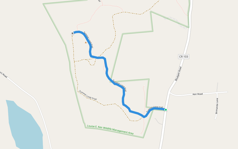 Summit Loop trail walking route map in Ravena
