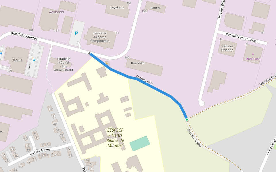 Chemin n° 7 walking route map in Herstal
