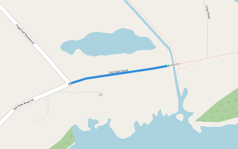 Old State Road walking route map in Cudjoe Key