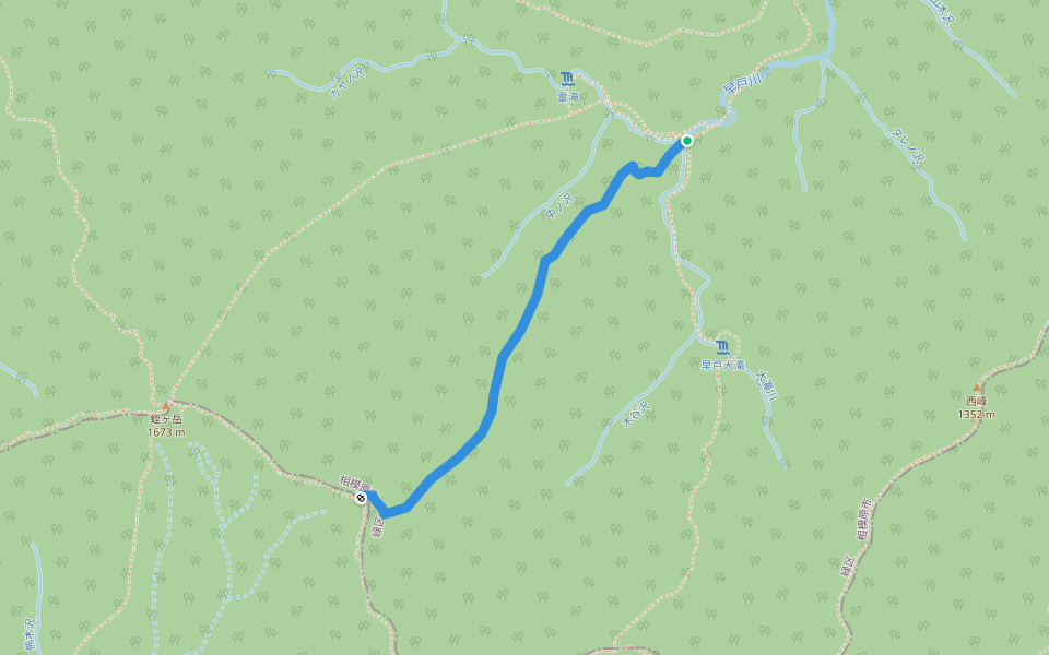 白馬尾根ルート walking route map in Sagamihara