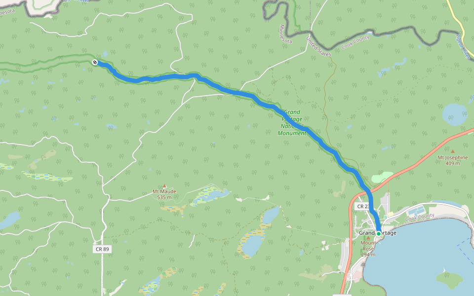 Grand Portage Trail walking route map in Grand Portage