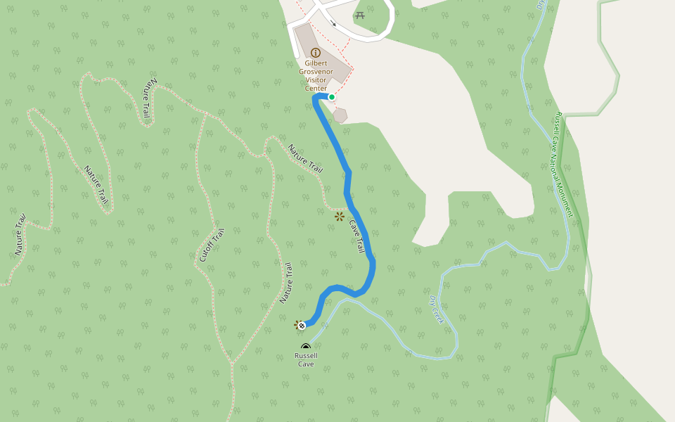 Cave Trail walking route map in Bridgeport
